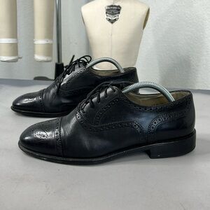 Giorgio Armani Wingtip Black Lace Up Dress Shoes 8 42